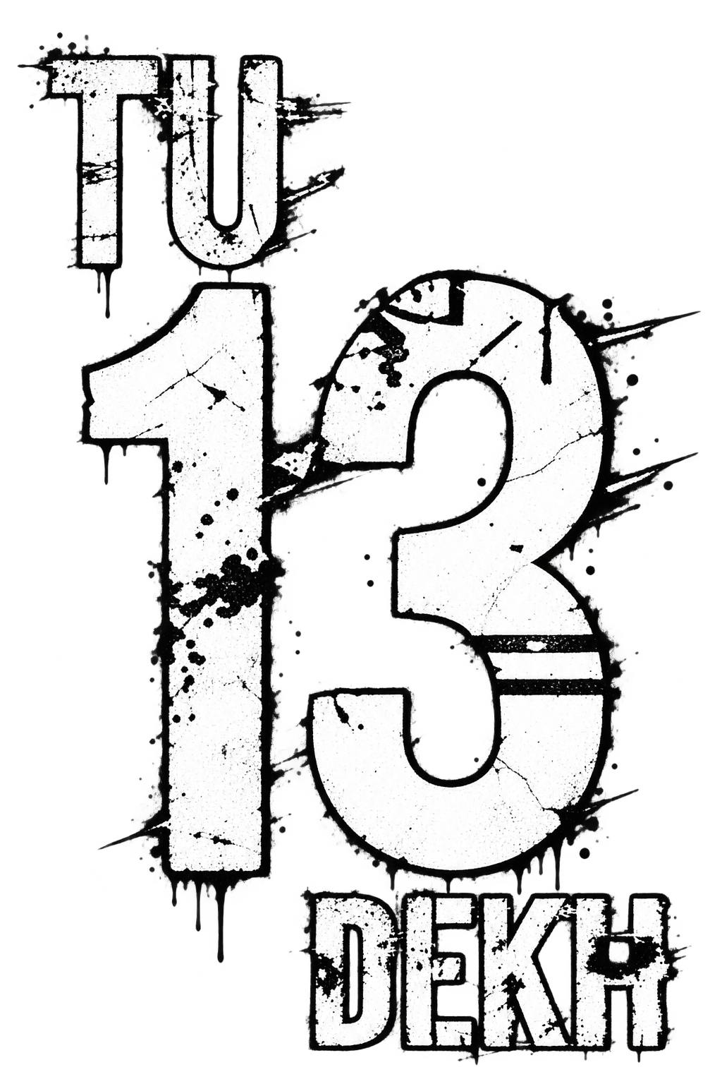 TU 13 DEKH — Typography Graphic T-Shirt