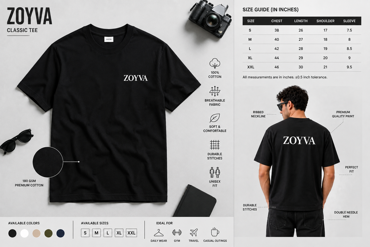 Zoyva Signature Black Tee