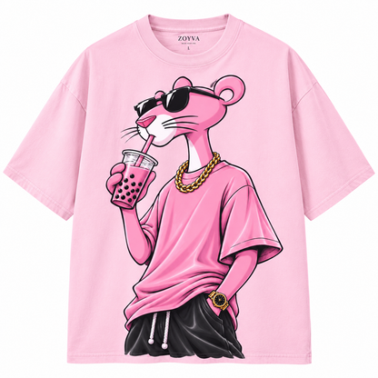 Pink Rebel Boba Drink Graphic T-Shirt